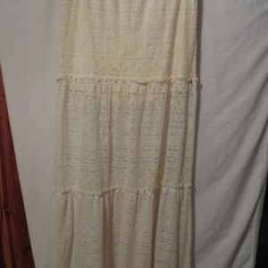 L8ter Light Cream Skirt, Long, NWT, Sz. XL